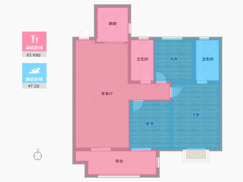 江苏省-宿迁市-富园玖宸府-99.96-户型库-动静分区