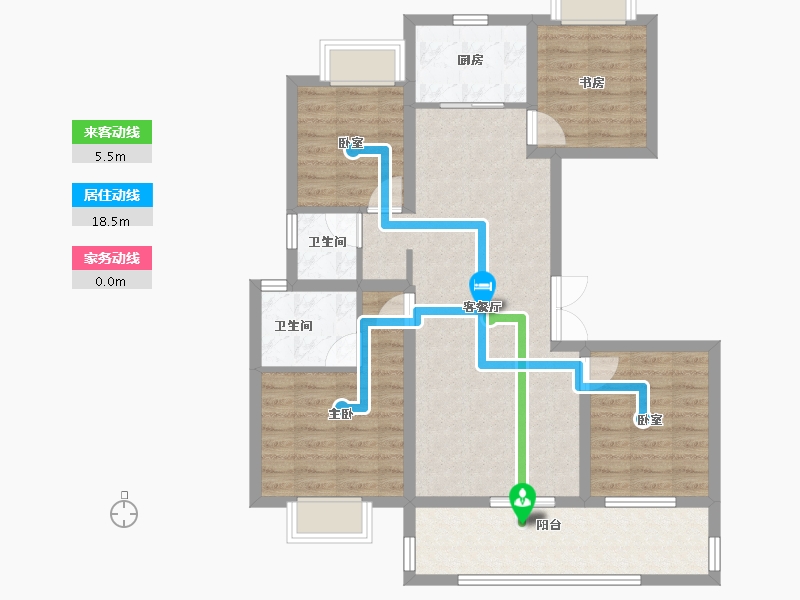 云南省-楚雄彝族自治州-恒业·滨湖一号-90.48-户型库-动静线