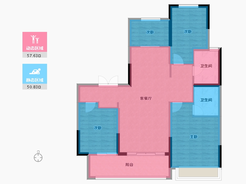 山东省-临沂市-宝丽江山樾-112.00-户型库-动静分区