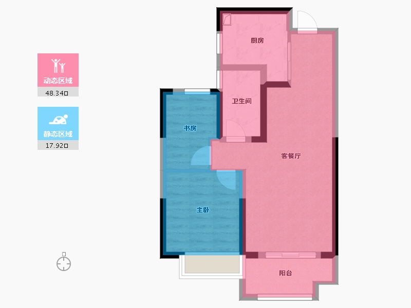 上海-上海市-新华星耀东方-58.40-户型库-动静分区