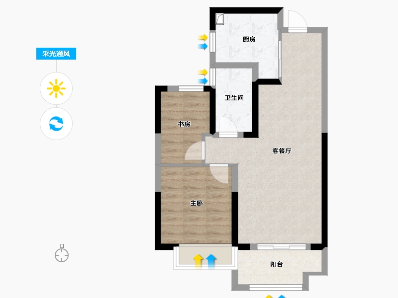 上海-上海市-新华星耀东方-58.40-户型库-采光通风