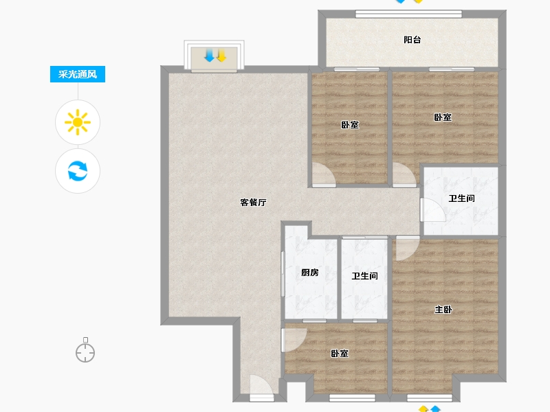 湖南省-长沙市-楚天馨苑-149.60-户型库-采光通风