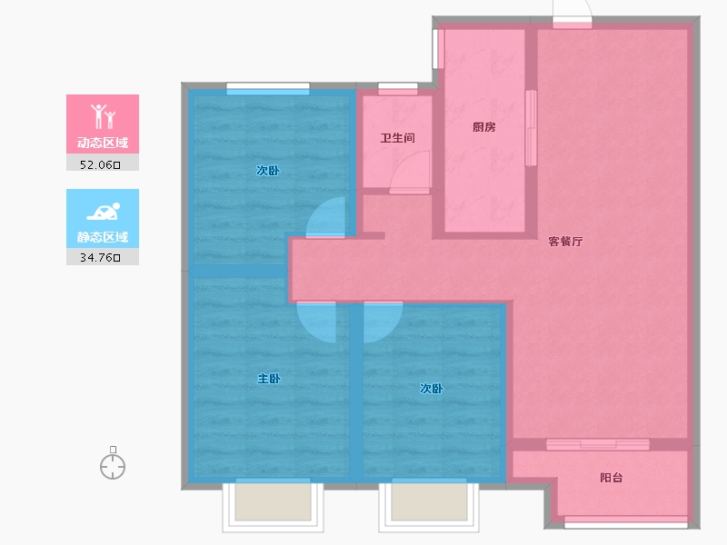 山西省-晋中市-书林家园三期-90.55-户型库-动静分区