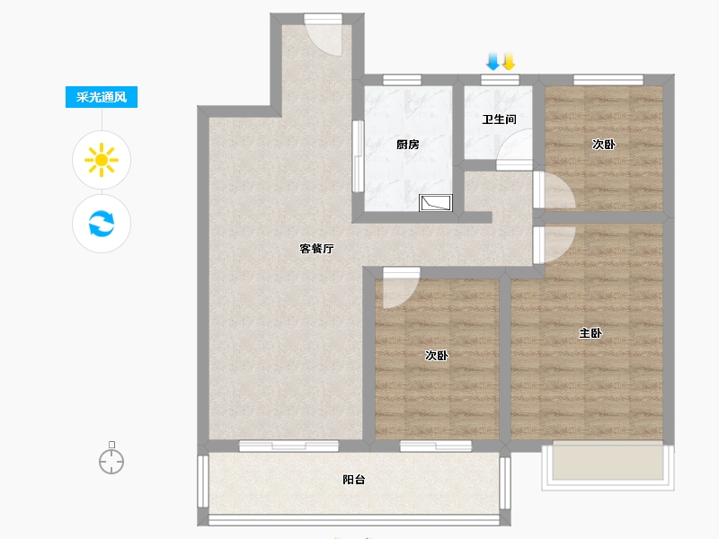 河北省-石家庄市-奥森诚园-79.02-户型库-采光通风