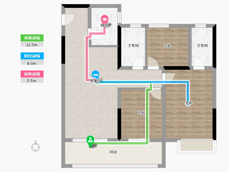 陕西省-咸阳市-东兴大镜-94.39-户型库-动静线