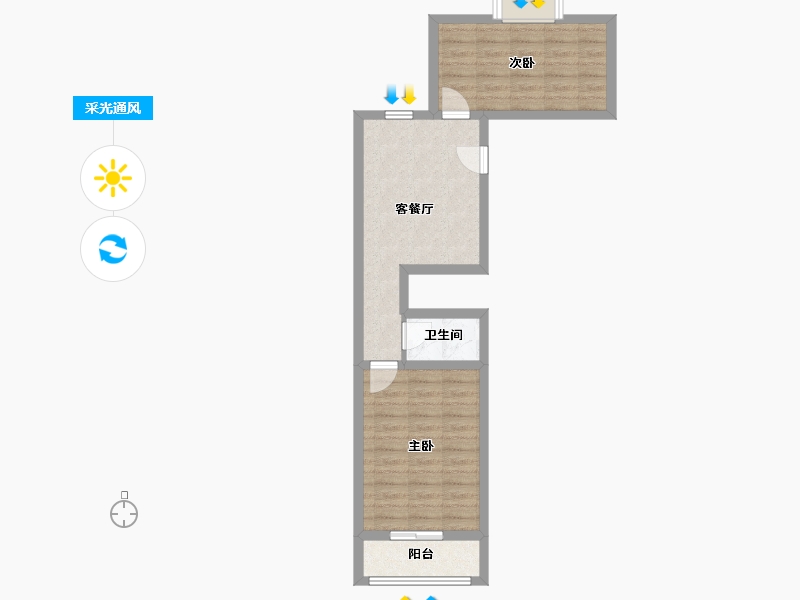 北京-北京市-翠林二里社区-49.48-户型库-采光通风