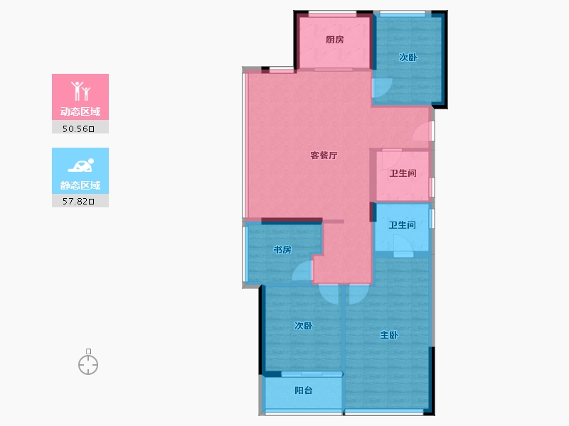 浙江省-杭州市-绿城锦海棠-102.80-户型库-动静分区