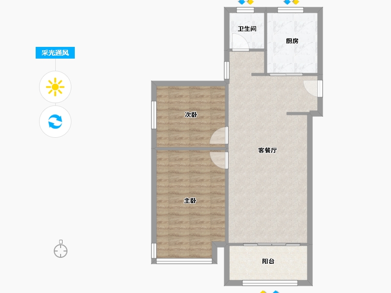 安徽省-芜湖市-玖玺台-74.40-户型库-采光通风