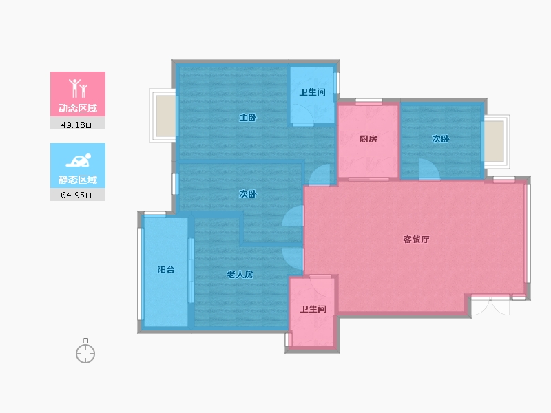 广西壮族自治区-桂林市-君临荔江-120.00-户型库-动静分区