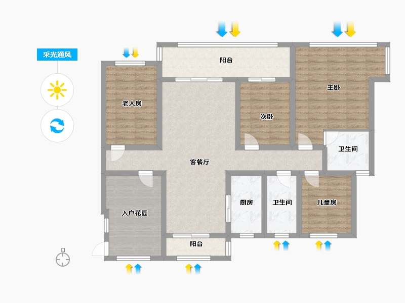 河南省-漯河市-盛世颐园-117.00-户型库-采光通风