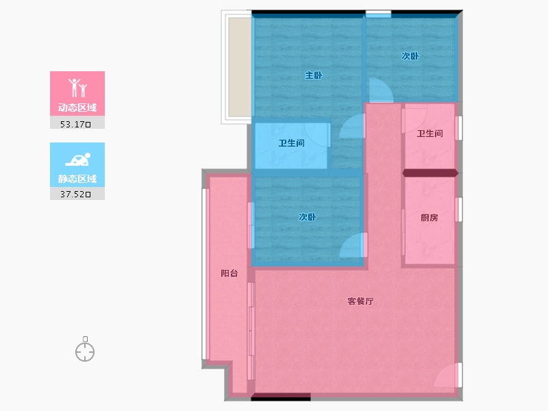 广西壮族自治区-梧州市-皇朝福邸-81.60-户型库-动静分区