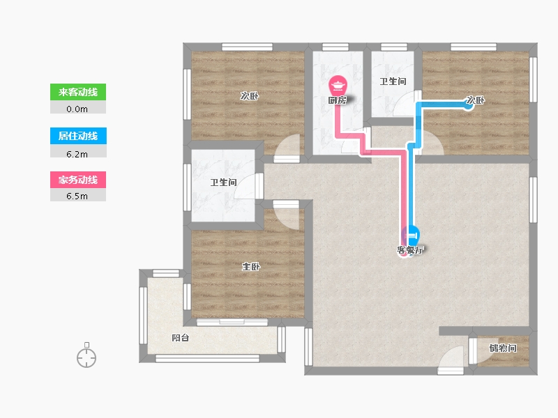 浙江省-杭州市-东河锦园-105.25-户型库-动静线