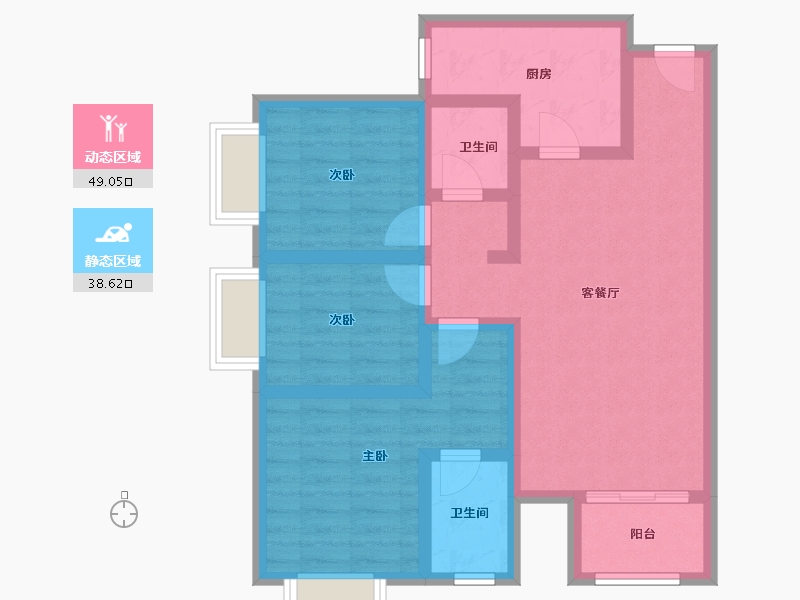 广东省-东莞市-骏宏广场-80.00-户型库-动静分区