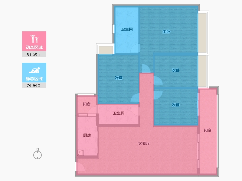 广东省-广州市-西海名苑-144.00-户型库-动静分区