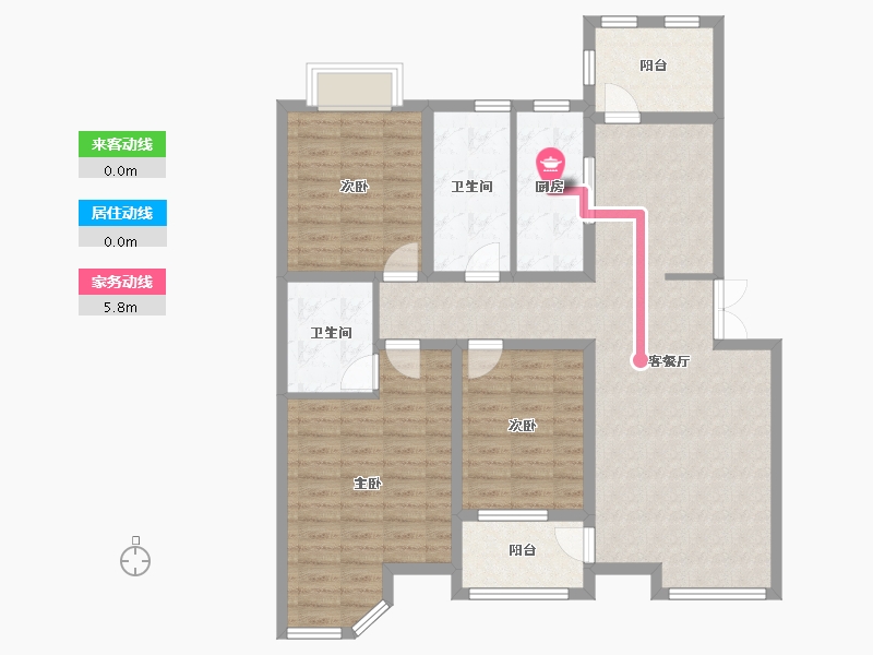 内蒙古自治区-包头市-宝安公园家三期-118.00-户型库-动静线