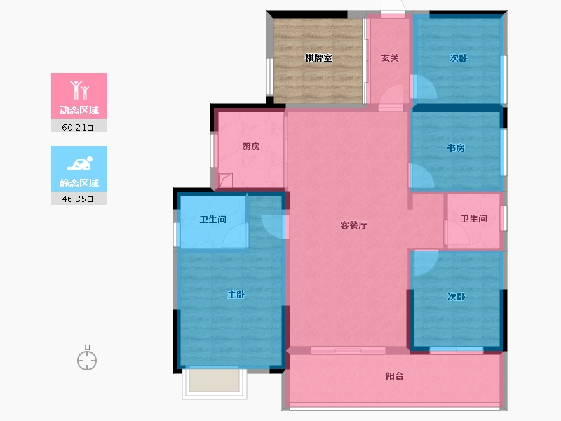 湖南省-娄底市-百弘学府城-91.45-户型库-动静分区