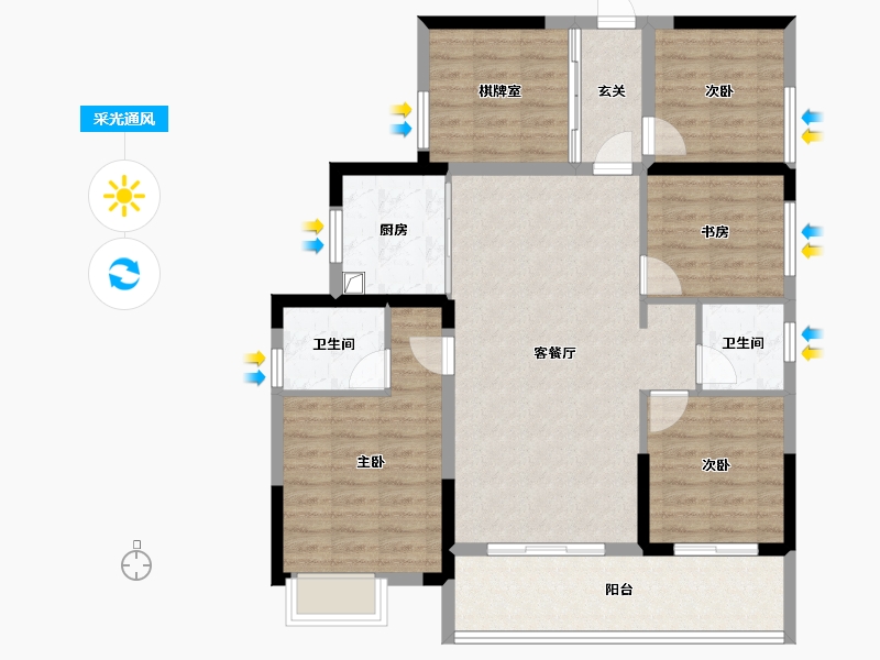 湖南省-娄底市-百弘学府城-91.45-户型库-采光通风