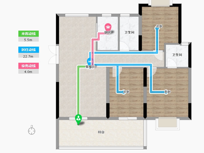 海南省-五指山市-仁居花园-101.14-户型库-动静线