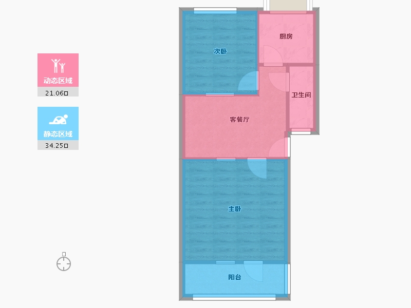 河南省-郑州市-郑州电器装备总厂家属院-60.00-户型库-动静分区