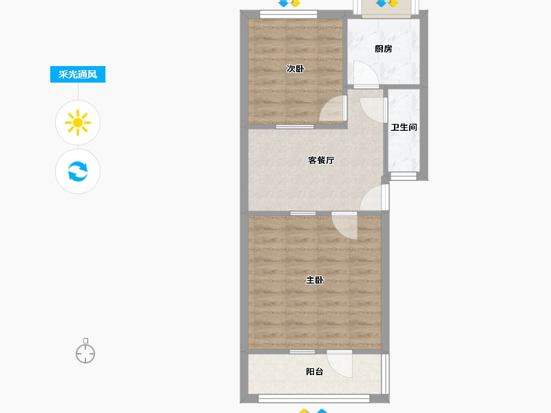 河南省-郑州市-郑州电器装备总厂家属院-60.00-户型库-采光通风