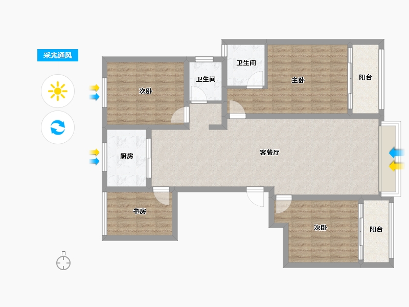 山东省-菏泽市-康乐湖-111.02-户型库-采光通风