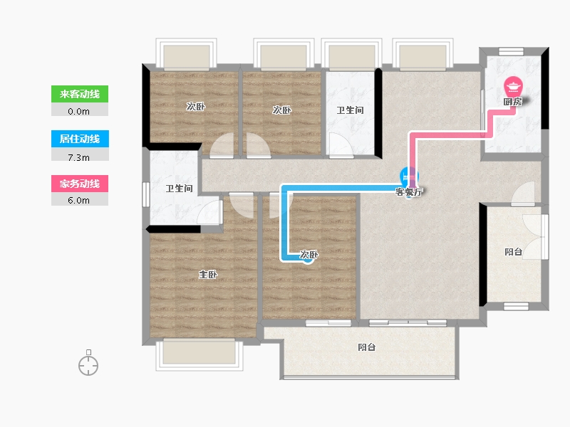 广东省-佛山市-保利碧桂园天盈公馆-114.07-户型库-动静线