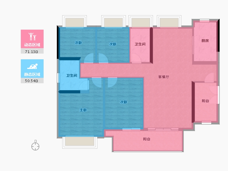 广东省-佛山市-保利碧桂园天盈公馆-114.07-户型库-动静分区