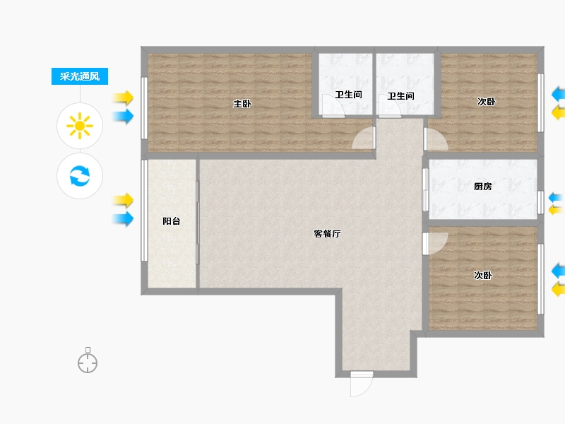 甘肃省-陇南市-水岸阳光城-144.00-户型库-采光通风