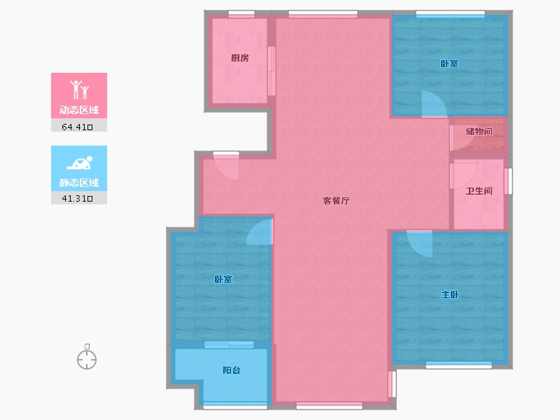 安徽省-宿州市-国建京茂府1期-98.00-户型库-动静分区