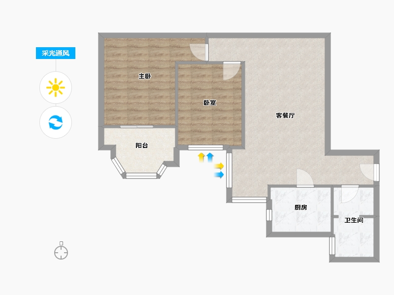 河北省-石家庄市-华府名邸-76.00-户型库-采光通风