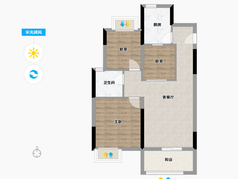 江西省-赣州市-中奥朗境台-65.12-户型库-采光通风