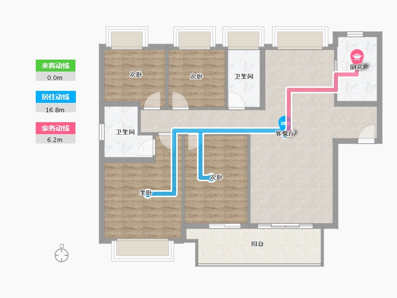 广东省-佛山市-保利碧桂园天盈公馆-114.07-户型库-动静线