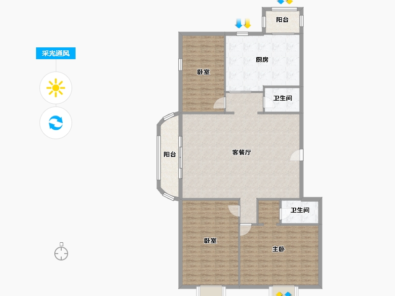 北京-北京市-天通苑-五区-141.86-户型库-采光通风