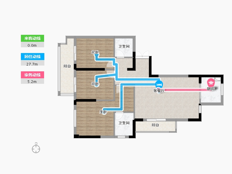 浙江省-温州市-鸿印里-111.20-户型库-动静线