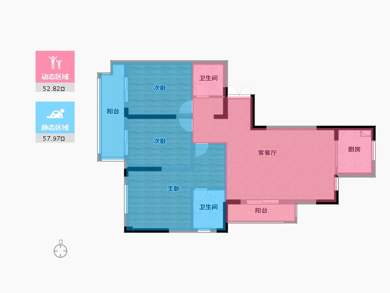 浙江省-温州市-鸿印里-111.20-户型库-动静分区