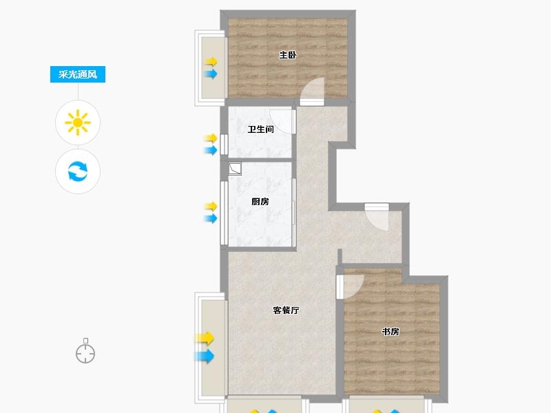 北京-北京市-公园和御-57.60-户型库-采光通风