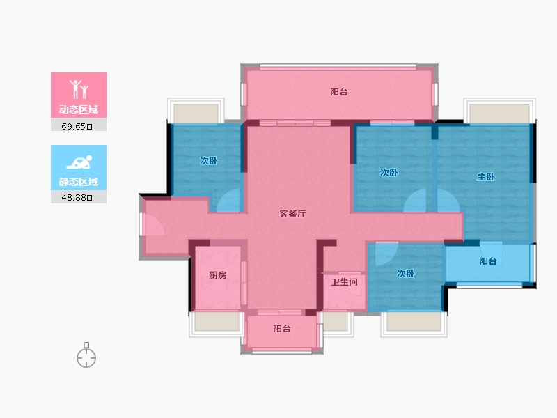 广东省-惠州市-深业西湖三里-106.05-户型库-动静分区