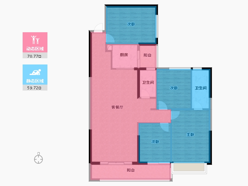 云南省-红河哈尼族彝族自治州-创泰文澜原著-117.60-户型库-动静分区