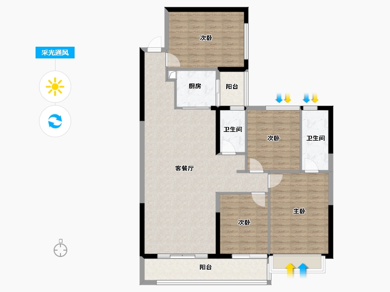 云南省-红河哈尼族彝族自治州-创泰文澜原著-117.60-户型库-采光通风