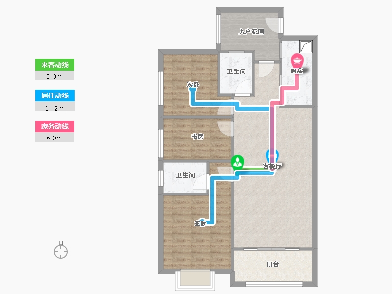 福建省-泉州市-水岸豪庭-110.00-户型库-动静线