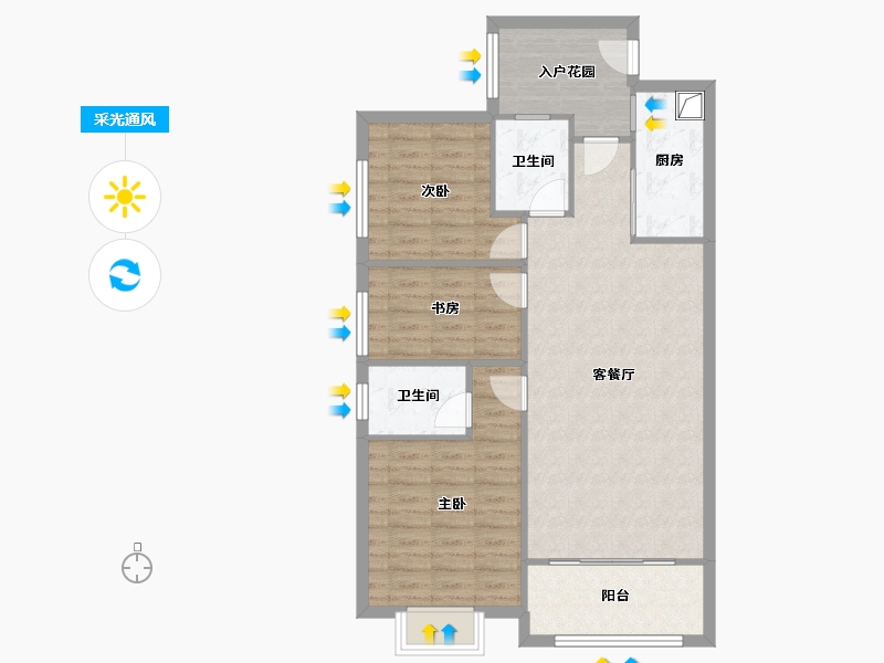 福建省-泉州市-水岸豪庭-110.00-户型库-采光通风