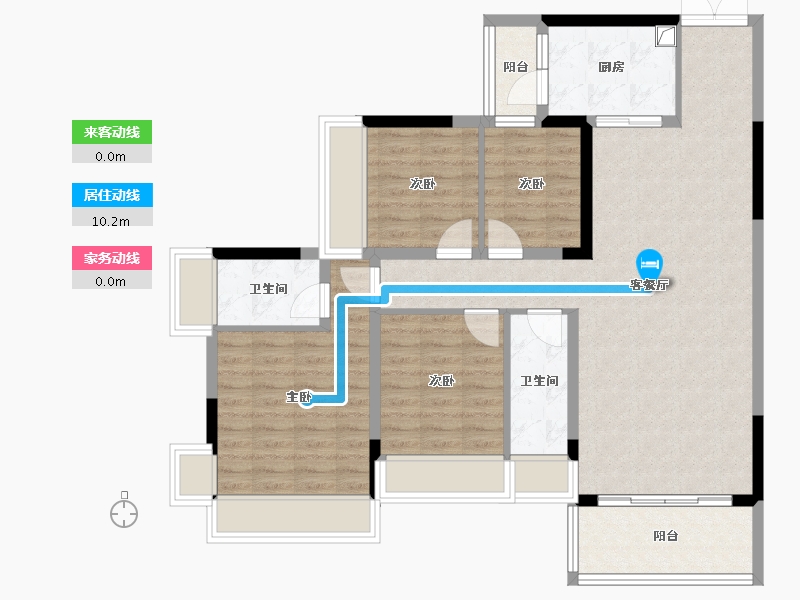 广东省-梅州市-芹洋花园-96.00-户型库-动静线