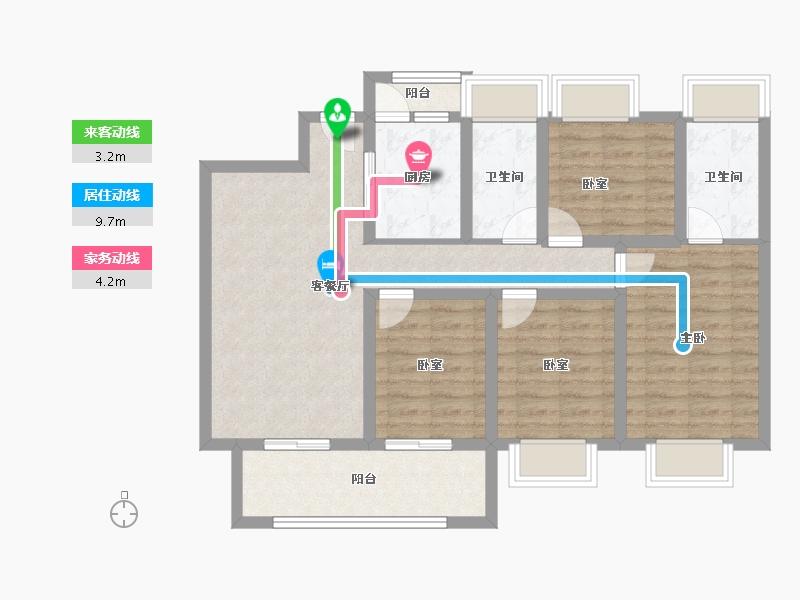 云南省-昭通市-乌蒙水乡二期-127.00-户型库-动静线