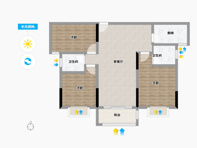 河南省-新乡市-特区贰号-102.55-户型库-采光通风