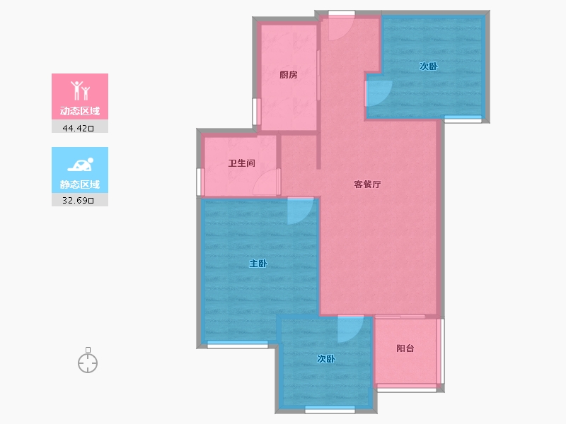 河南省-郑州市-正弘林语苑-69.70-户型库-动静分区