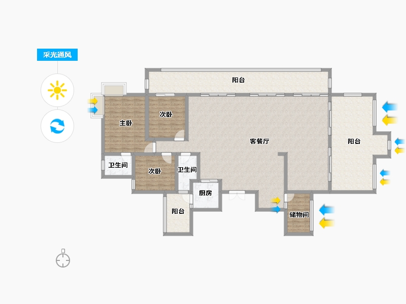 贵州省-遵义市-星河丽湾A区-192.00-户型库-采光通风