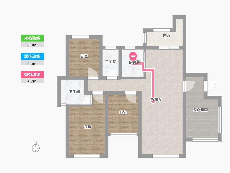 四川省-宜宾市-丽雅九里长江二期天宸-71.94-户型库-动静线