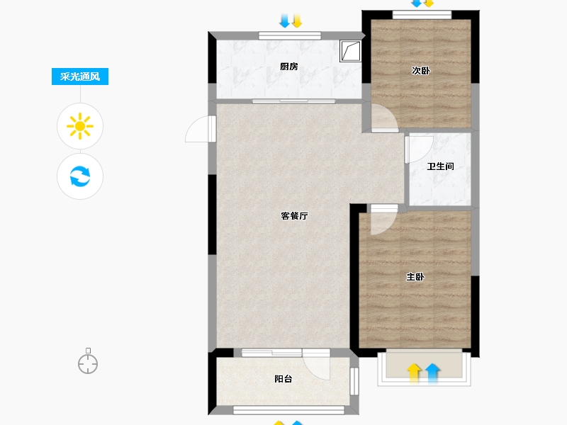 河北省-衡水市-恒丰理想城西区-71.06-户型库-采光通风