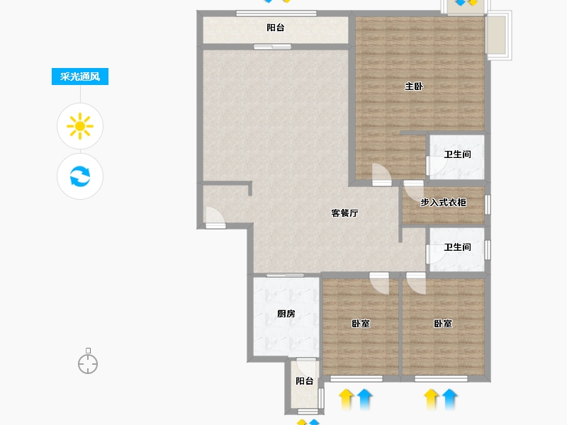 河北省-唐山市-御景嘉园-西区-163.20-户型库-采光通风