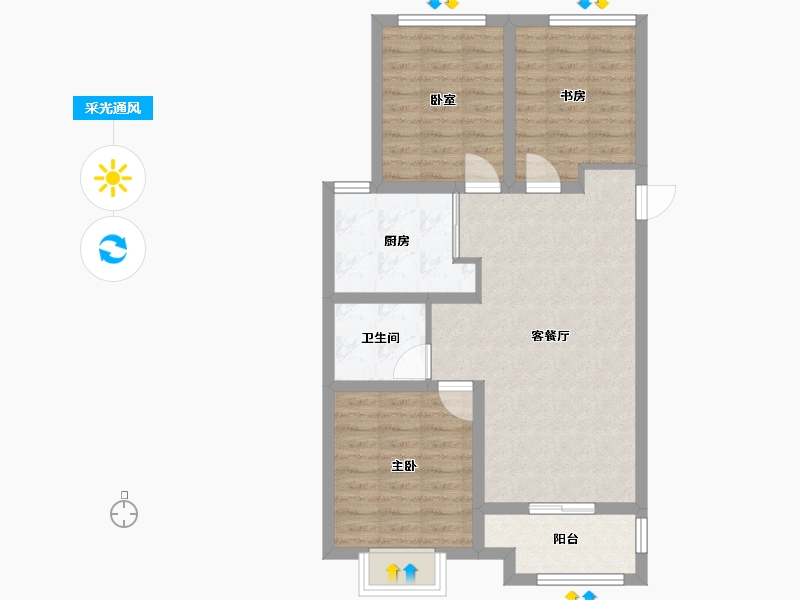 山西省-晋中市-书林家园三期-91.12-户型库-采光通风